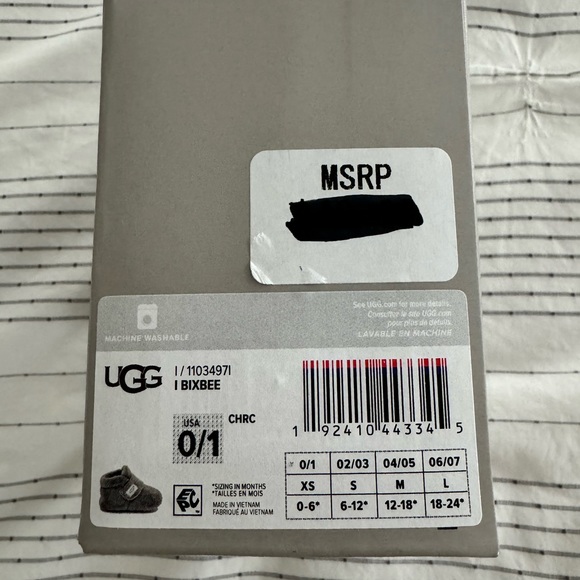 NWT UGG BABY BIXBEE BOOTIE IN GRAY SIZE 0/1 (0-6 MONTHS) - Picture 11 of 12